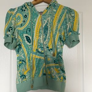 Juicy Couture Short Sleeve Hooded Zip Up Sweater